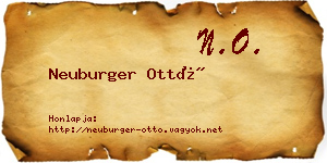 Neuburger Ottó névjegykártya